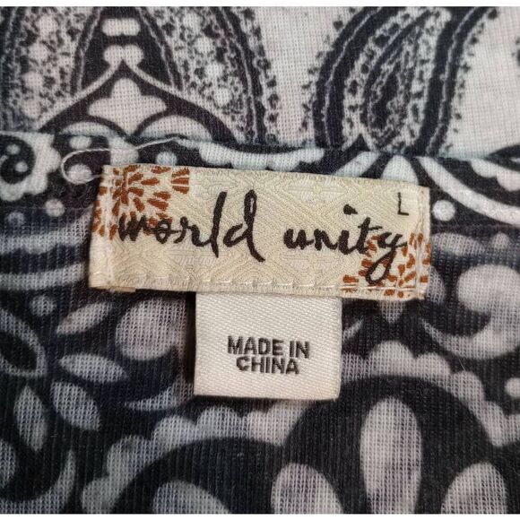 World Unity Shirt Ladies Large Y2K Scoop Neck Short Sleeve - Picture 4 of 6